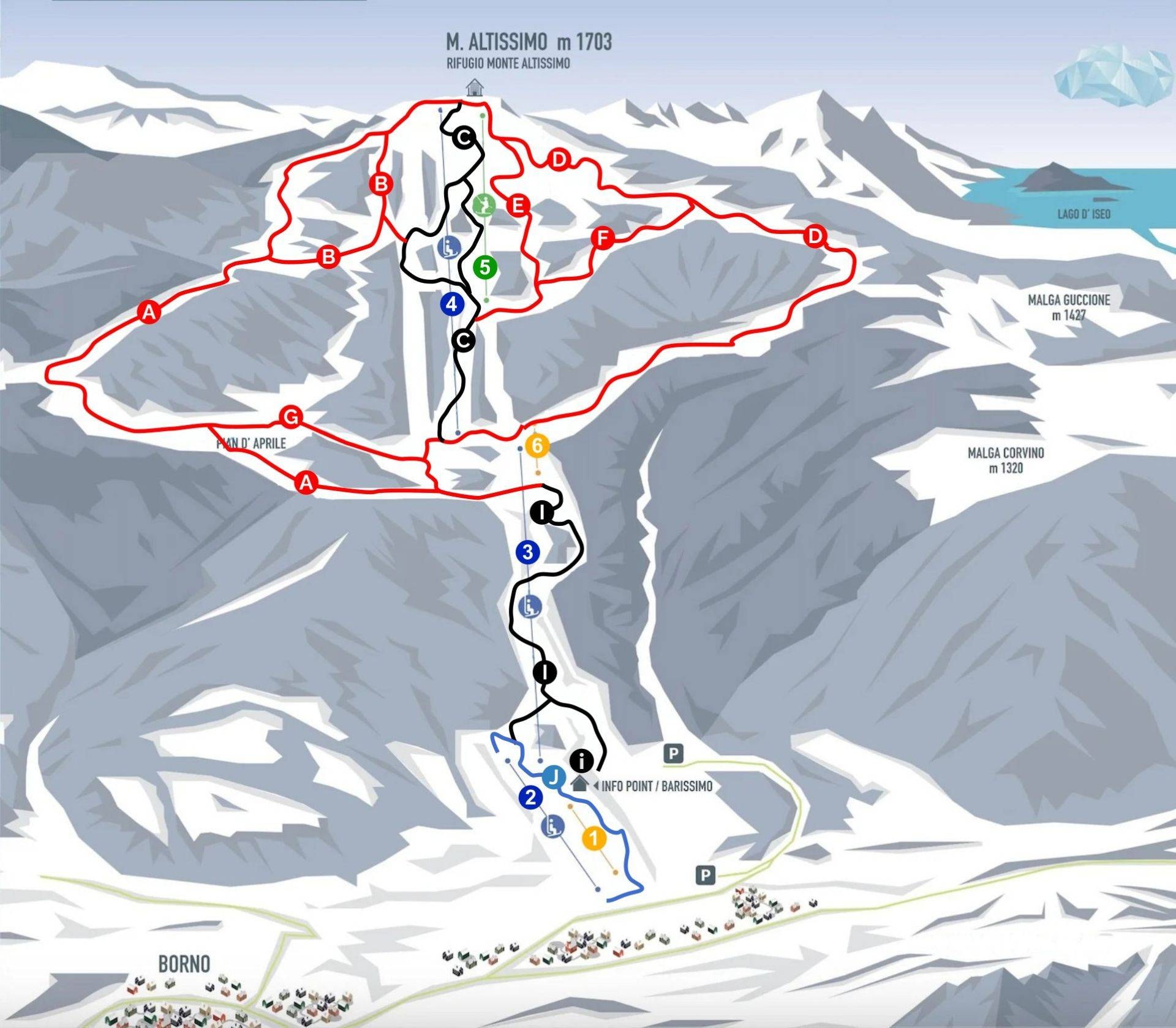 Borno – Monte Altissimo trail map