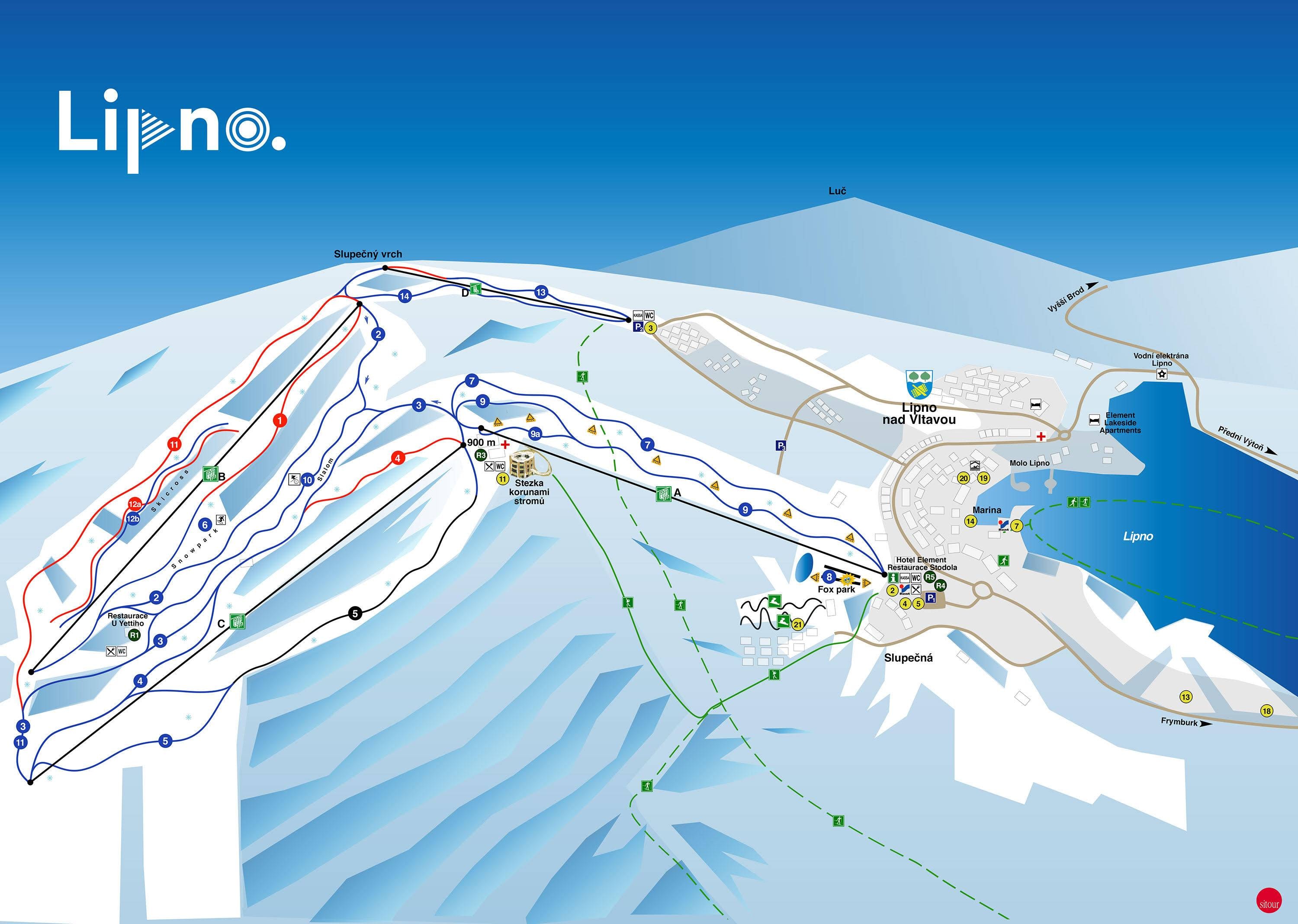 Lipno trail map