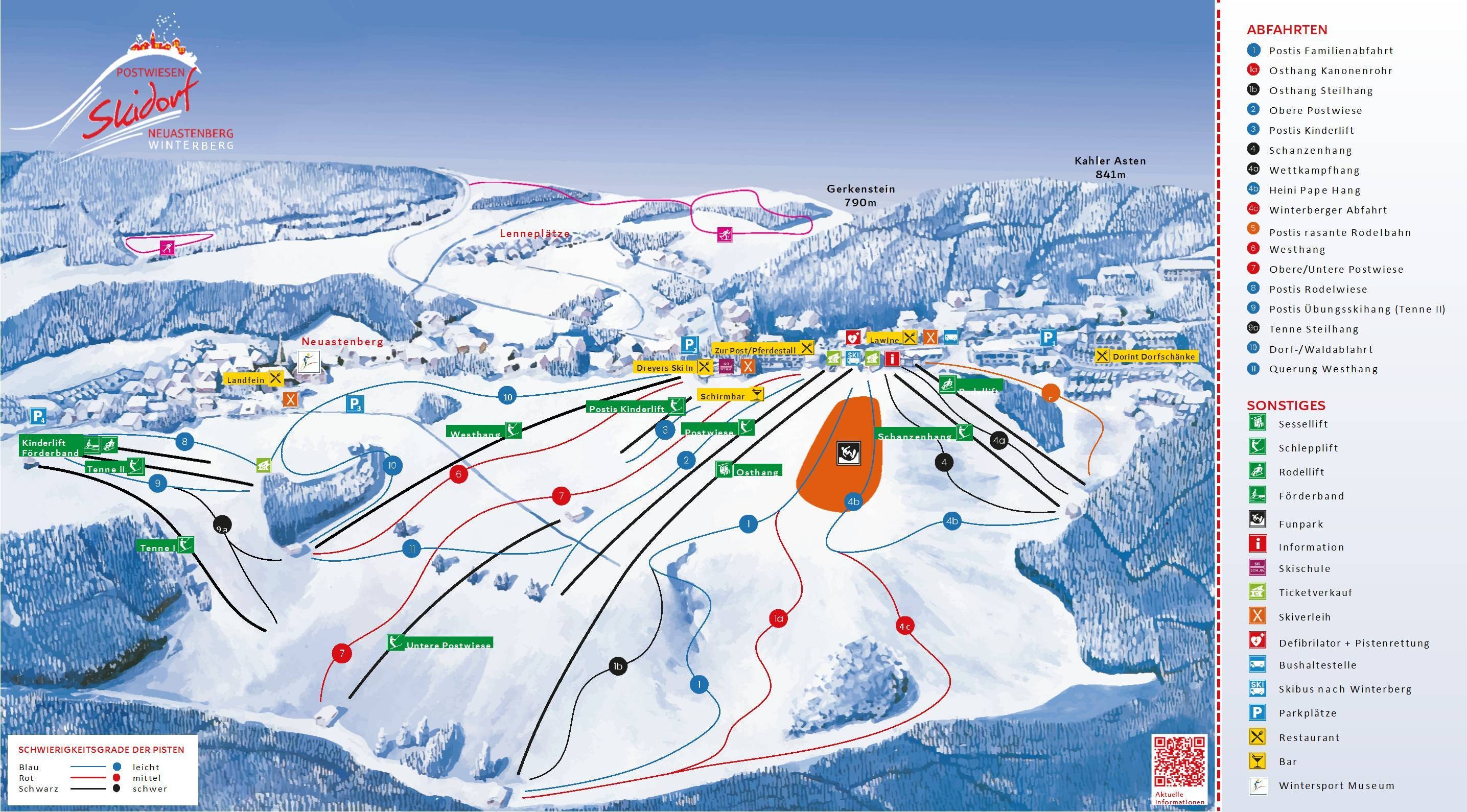 Postwiesen Skidorf – Neuastenberg trail map