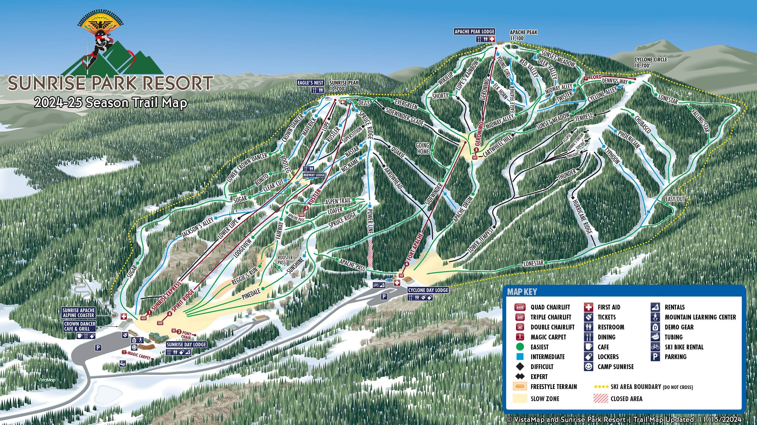 Sunrise Park trail map