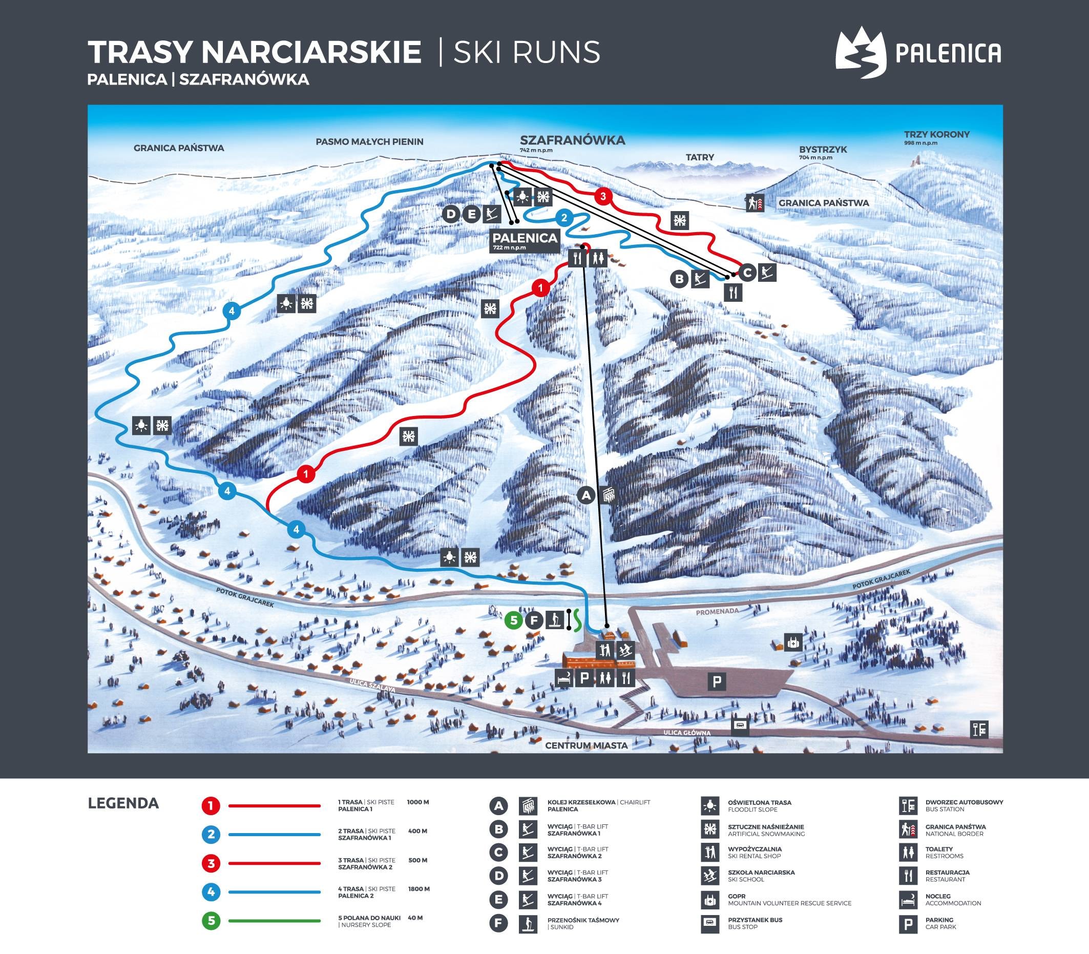 Palenica – Szczawnica trail map