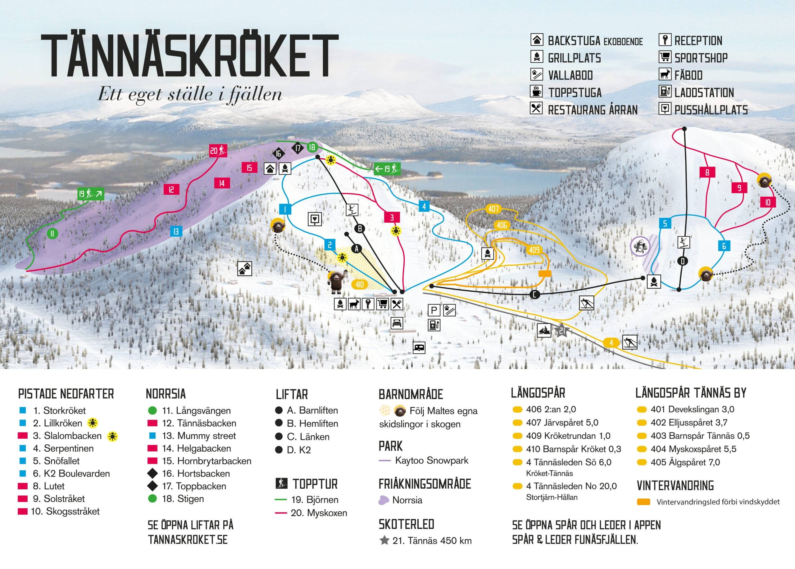 Tännäskröket trail map