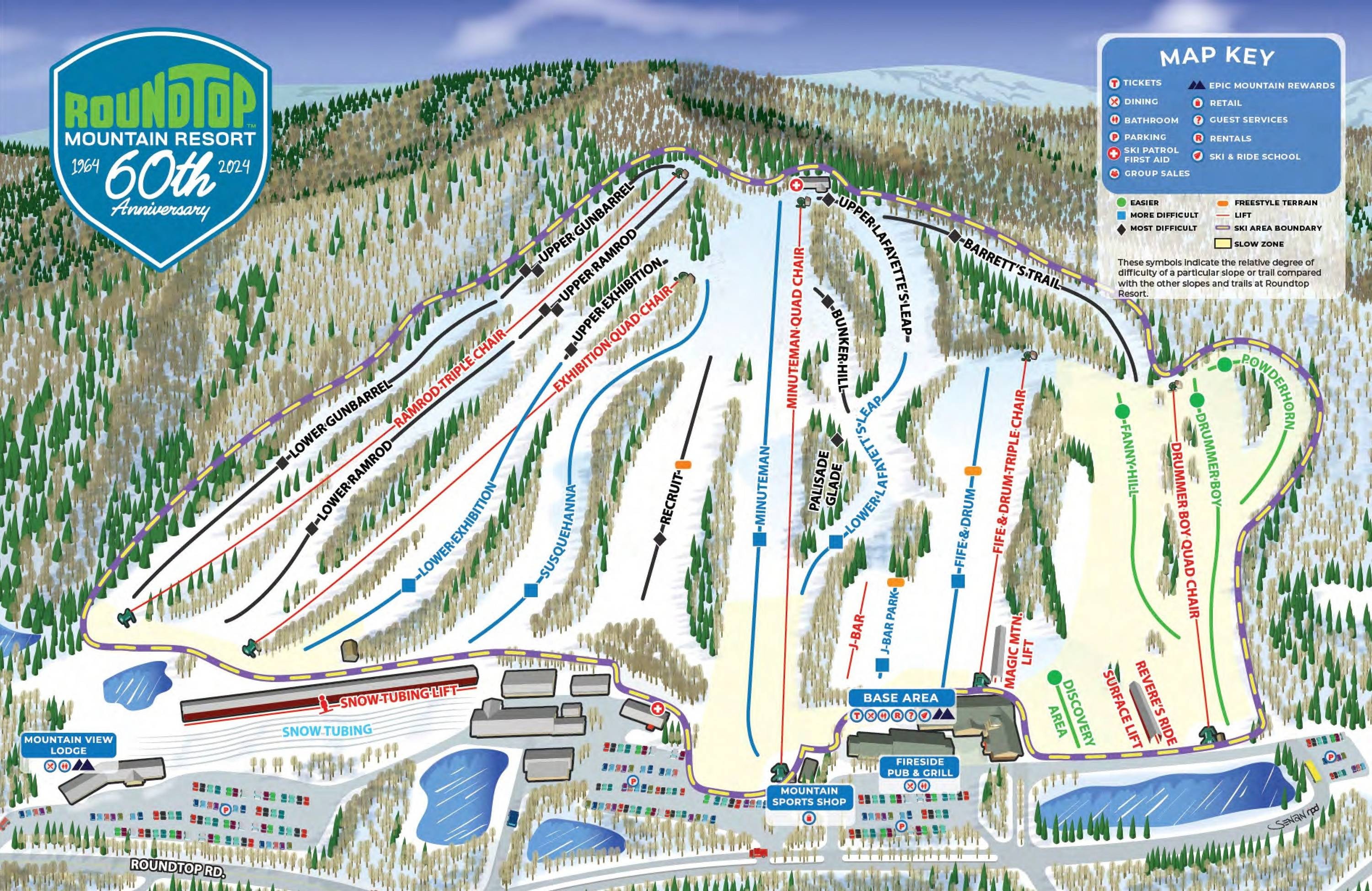 Roundtop trail map