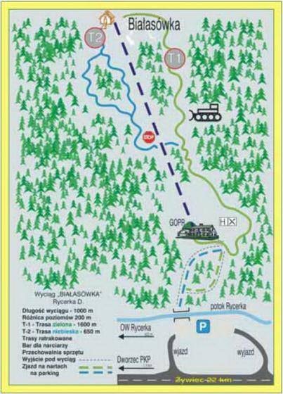 Rycerka trail map