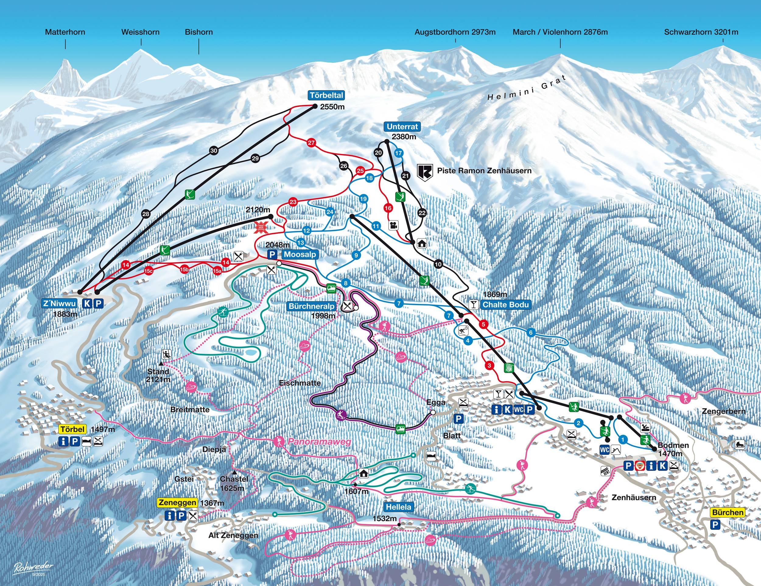 Bürchen/Törbel – Moosalp trail map