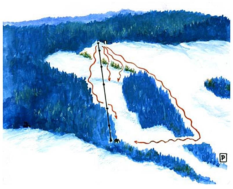 Čihadlo trail map