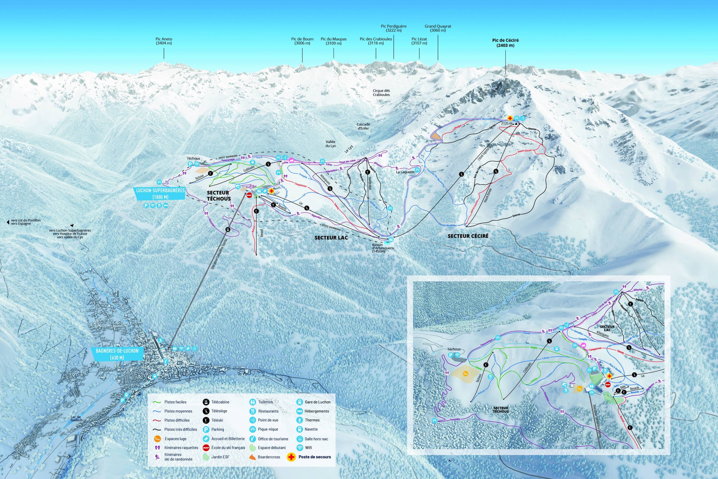 Luchon-Superbagnères trail map