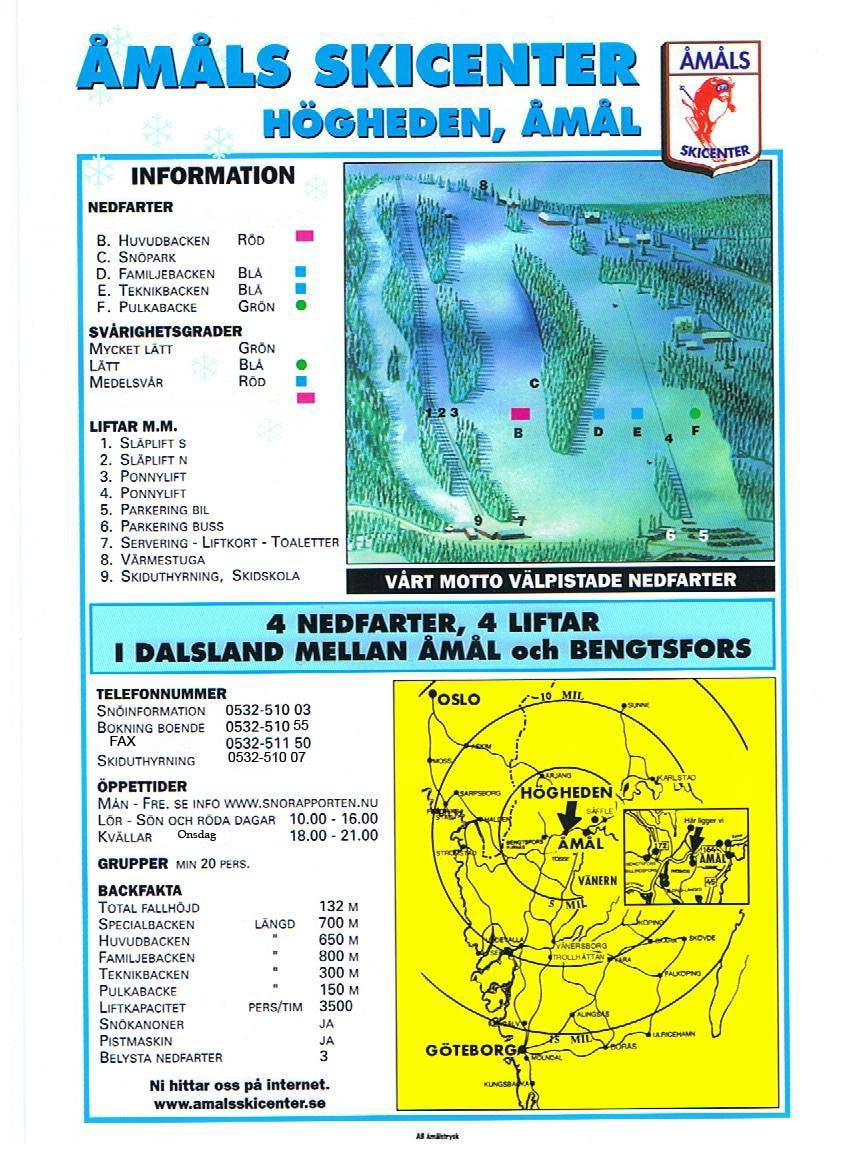 Åmåls Skicenter trail map