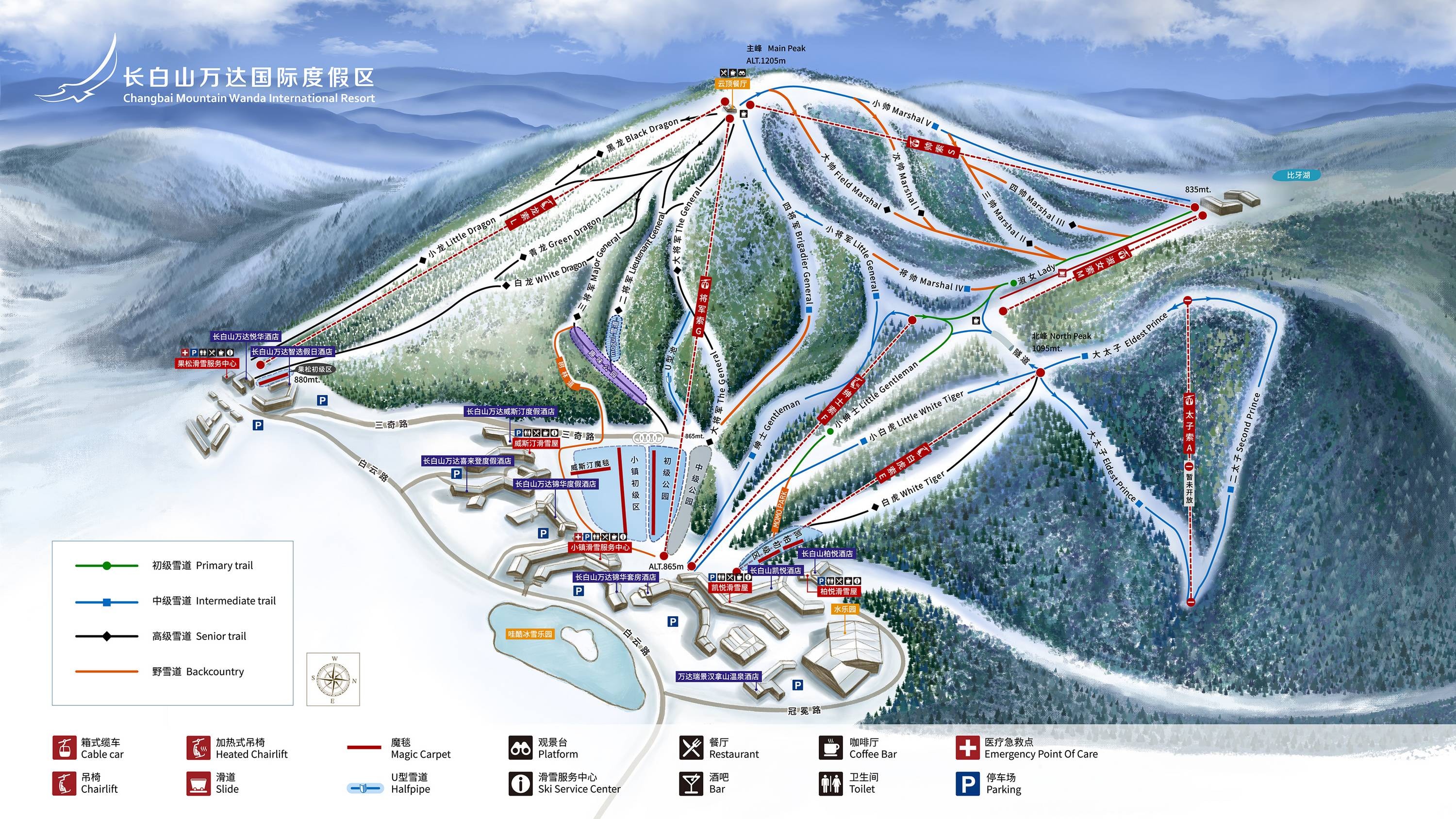 Changbaishan Wanda trail map