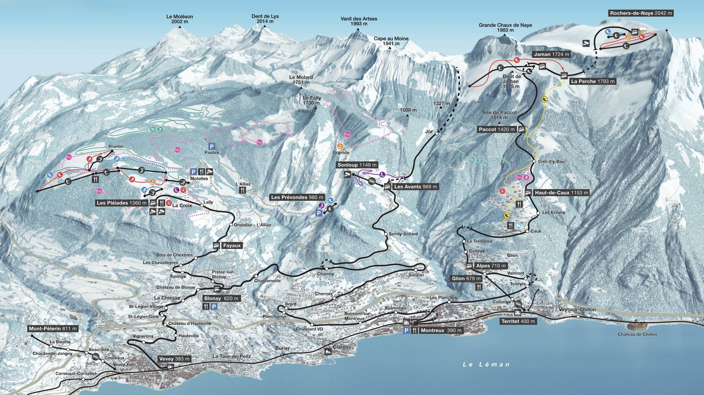 Dent de Jaman – Montreux trail map
