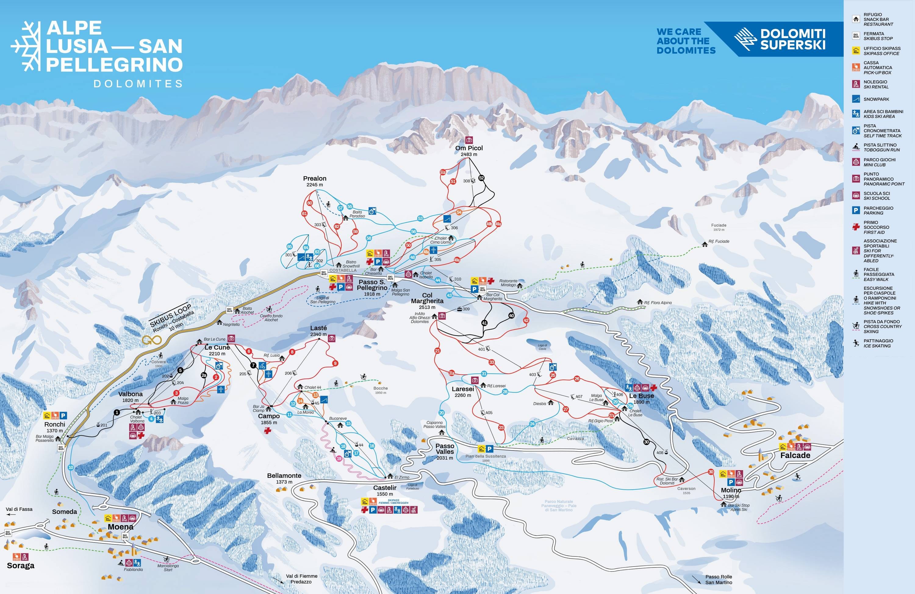 Alpe Lusia – Moena/Bellamonte trail map