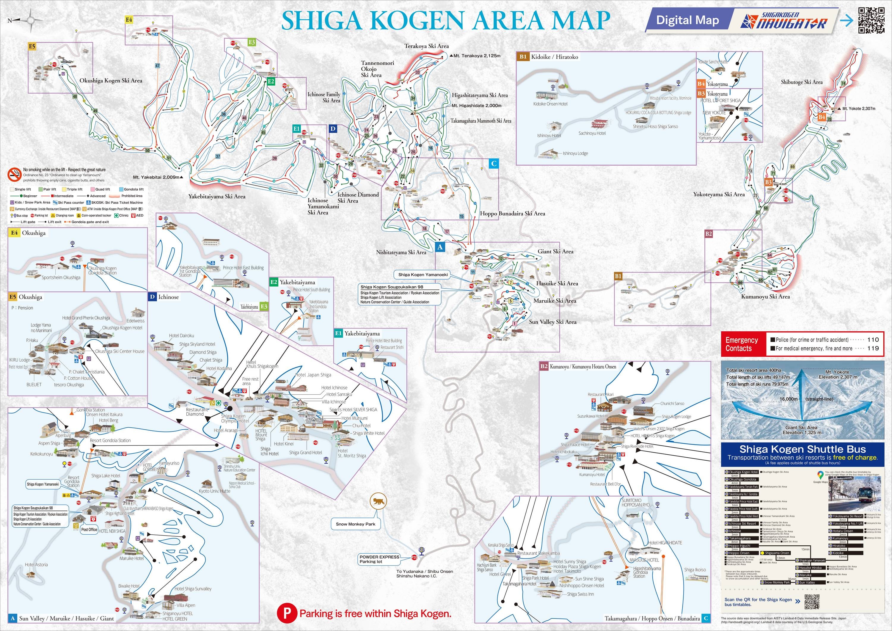 Shigakogen Mountain Resort trail map