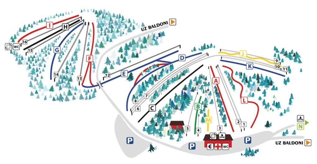 Riekstu Kalns trail map