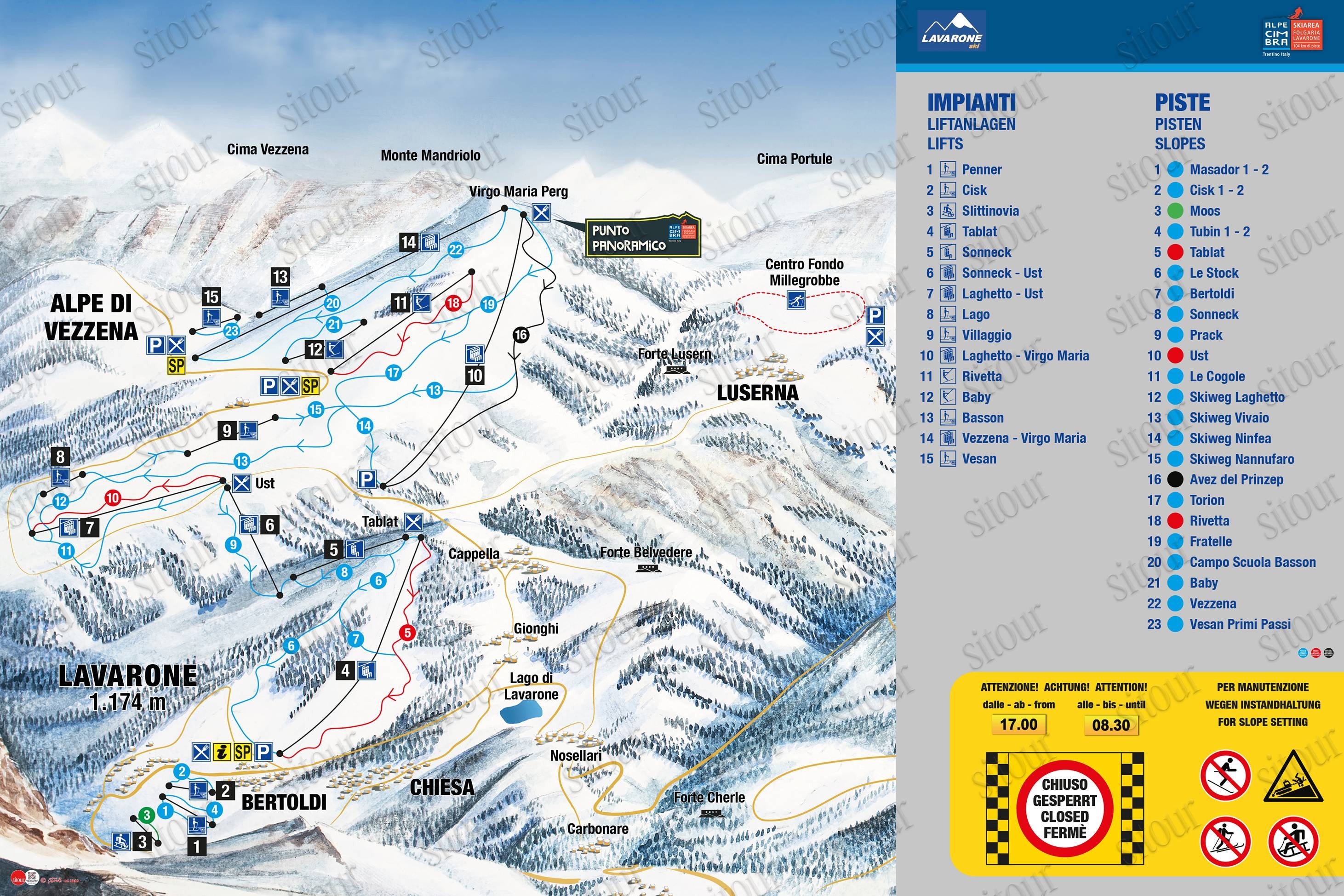 Lavarone trail map