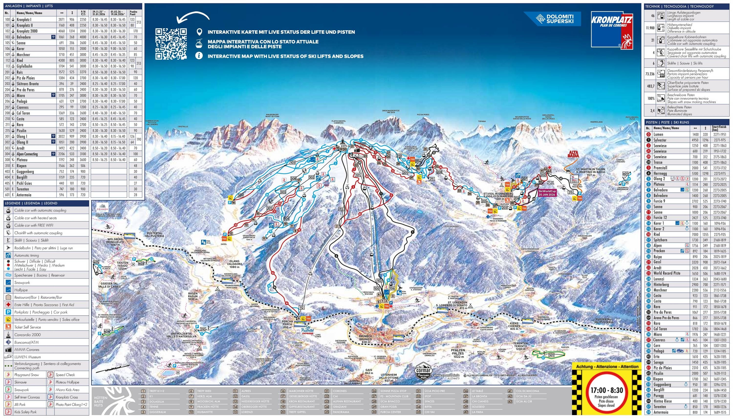 Antermoia (San Martin de Tor) trail map
