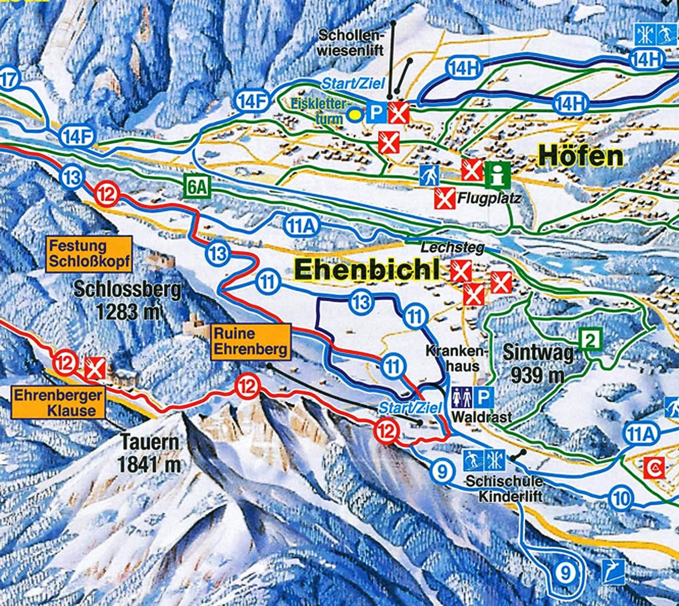Waldrastlift – Ehenbichl trail map