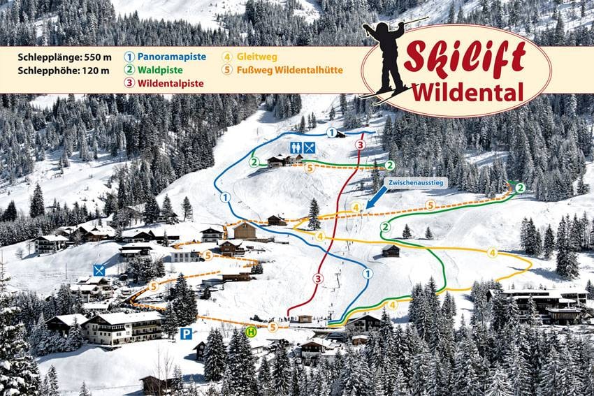Wildentallift trail map