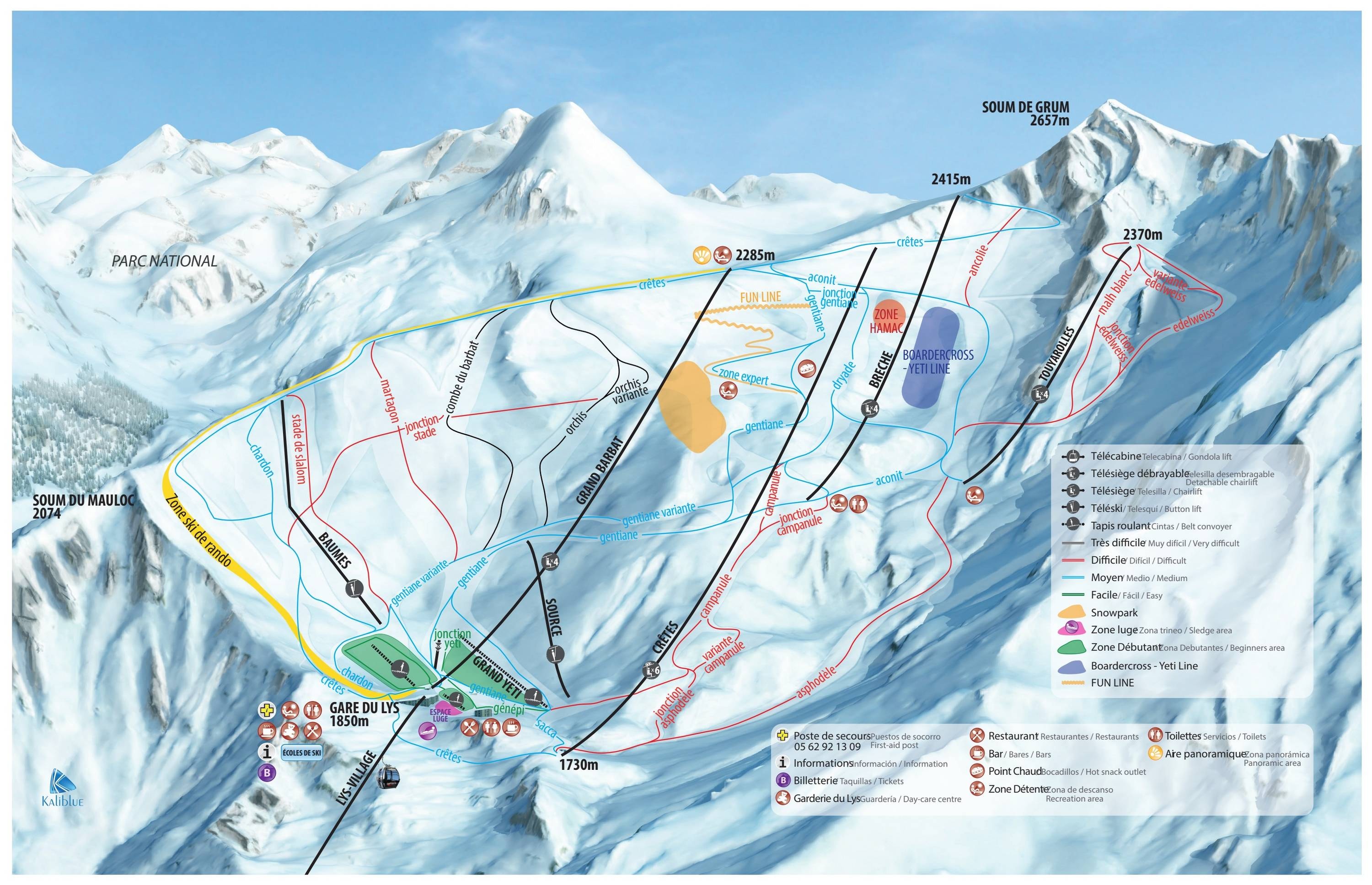 Le Lys – Cauterets trail map