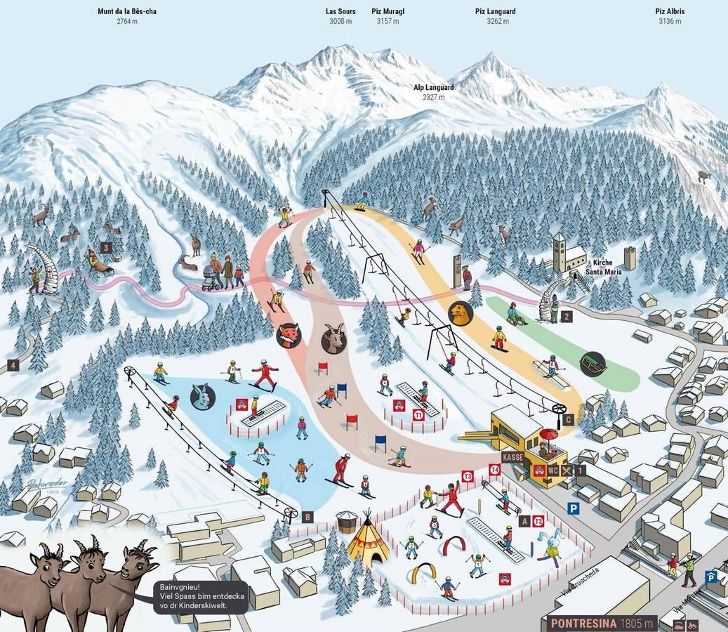 Languard – Pontresina trail map