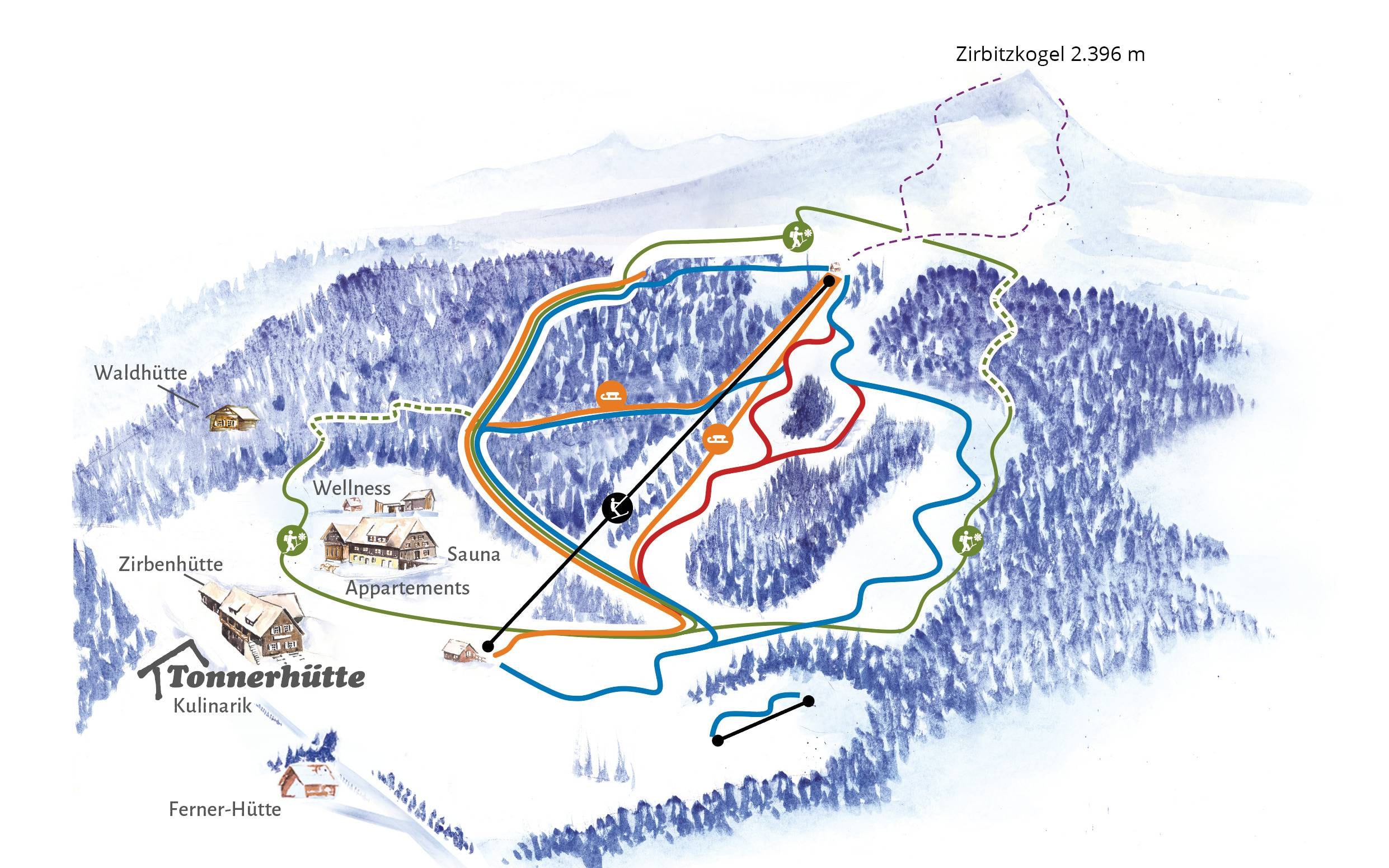 Tonnerhütte – Mühlen trail map