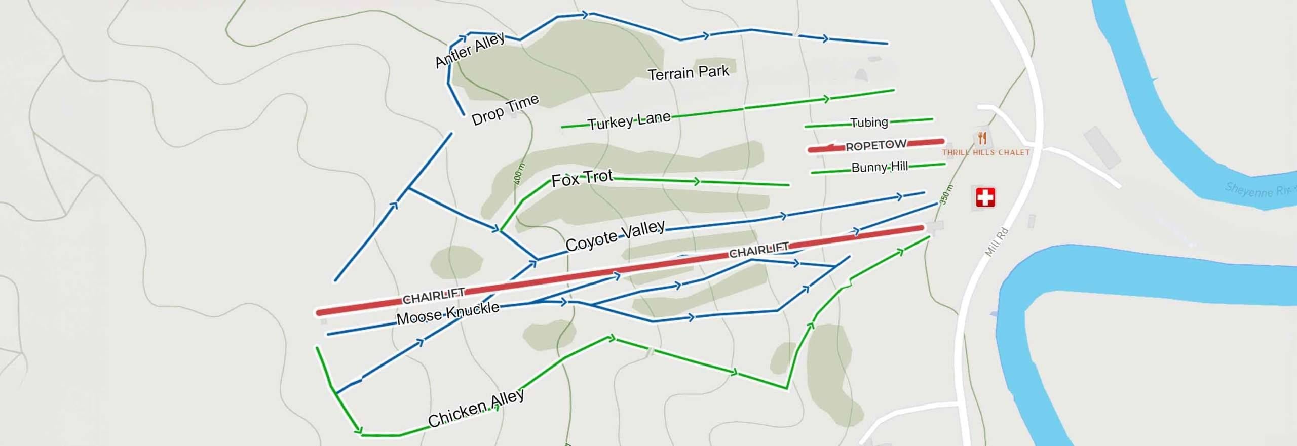 Thrill Hills – Fort Ransom trail map