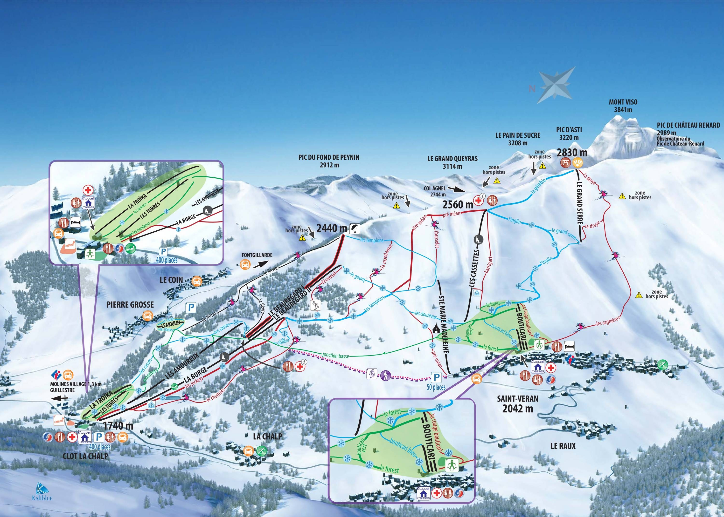 Molines-en-Queyras/Saint-Véran trail map