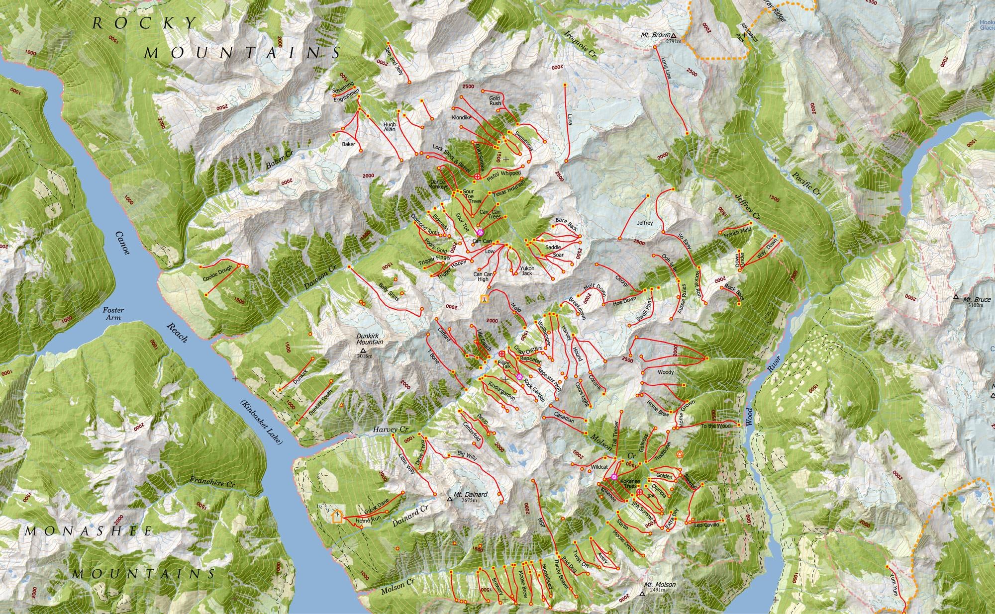 Mica Heli Guides – Mica Creek trail map