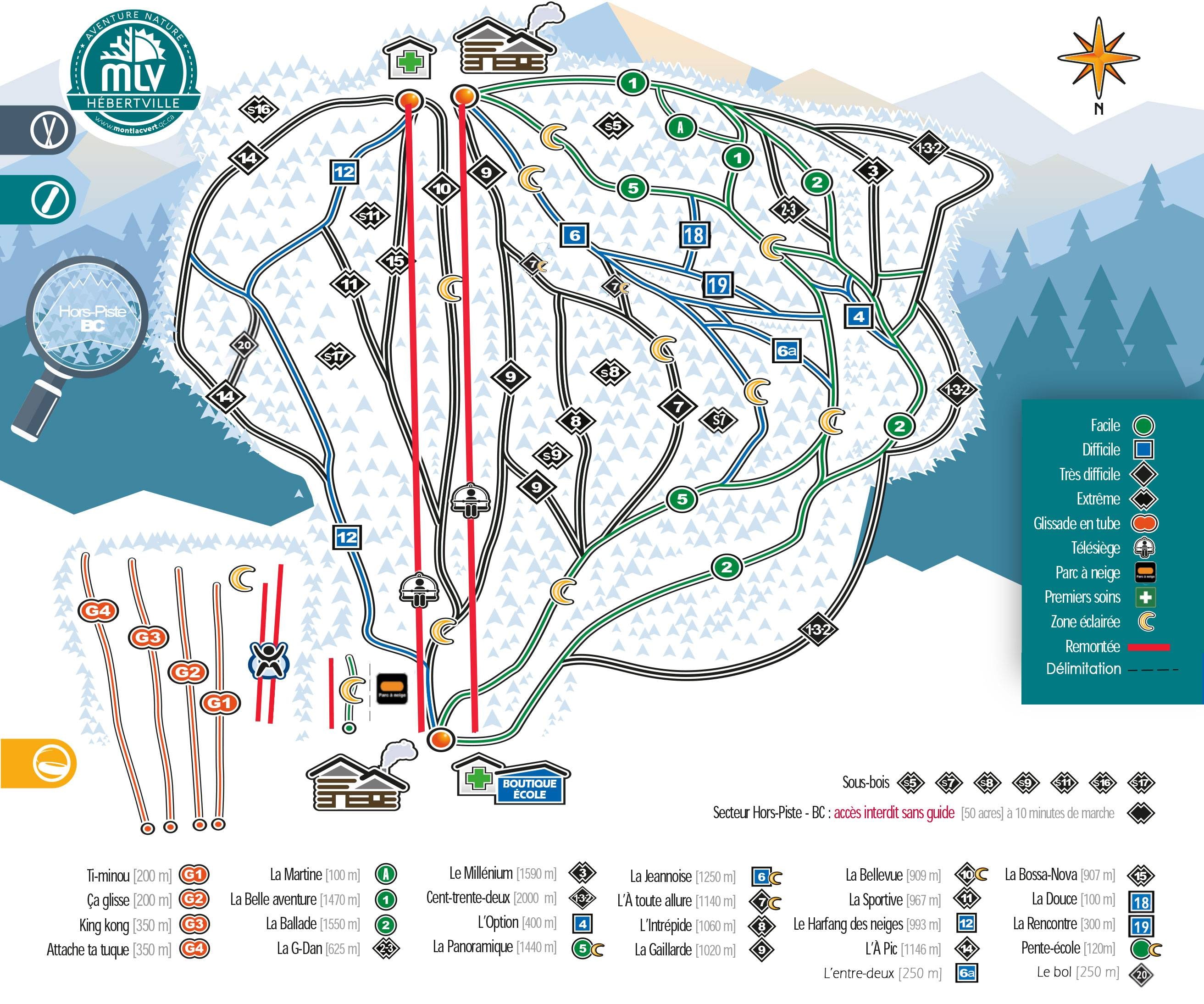 Mont Lac-Vert – Hébertville trail map