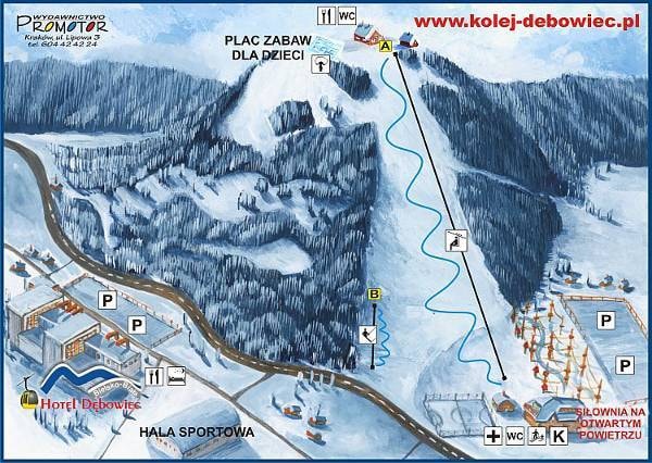 Dębowiec – Bielsko-Biała trail map