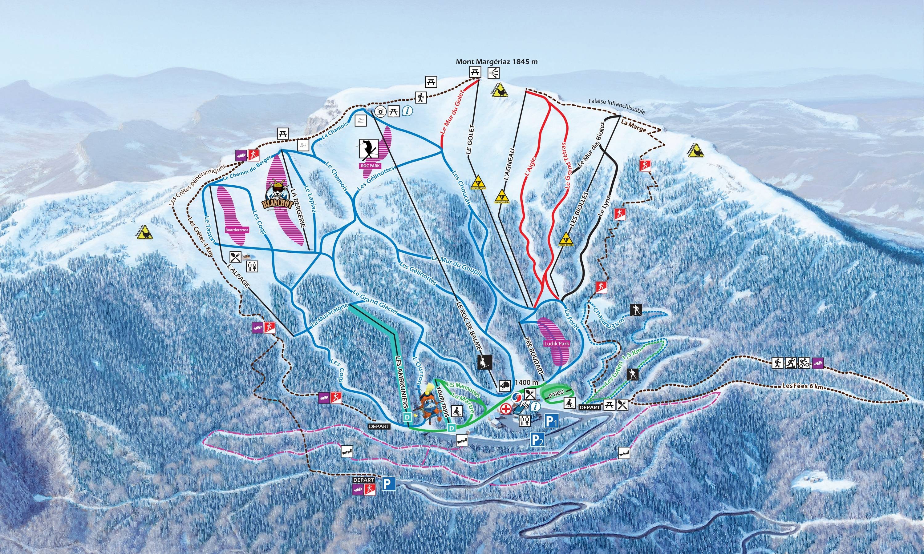 Aillons-Margériaz trail map