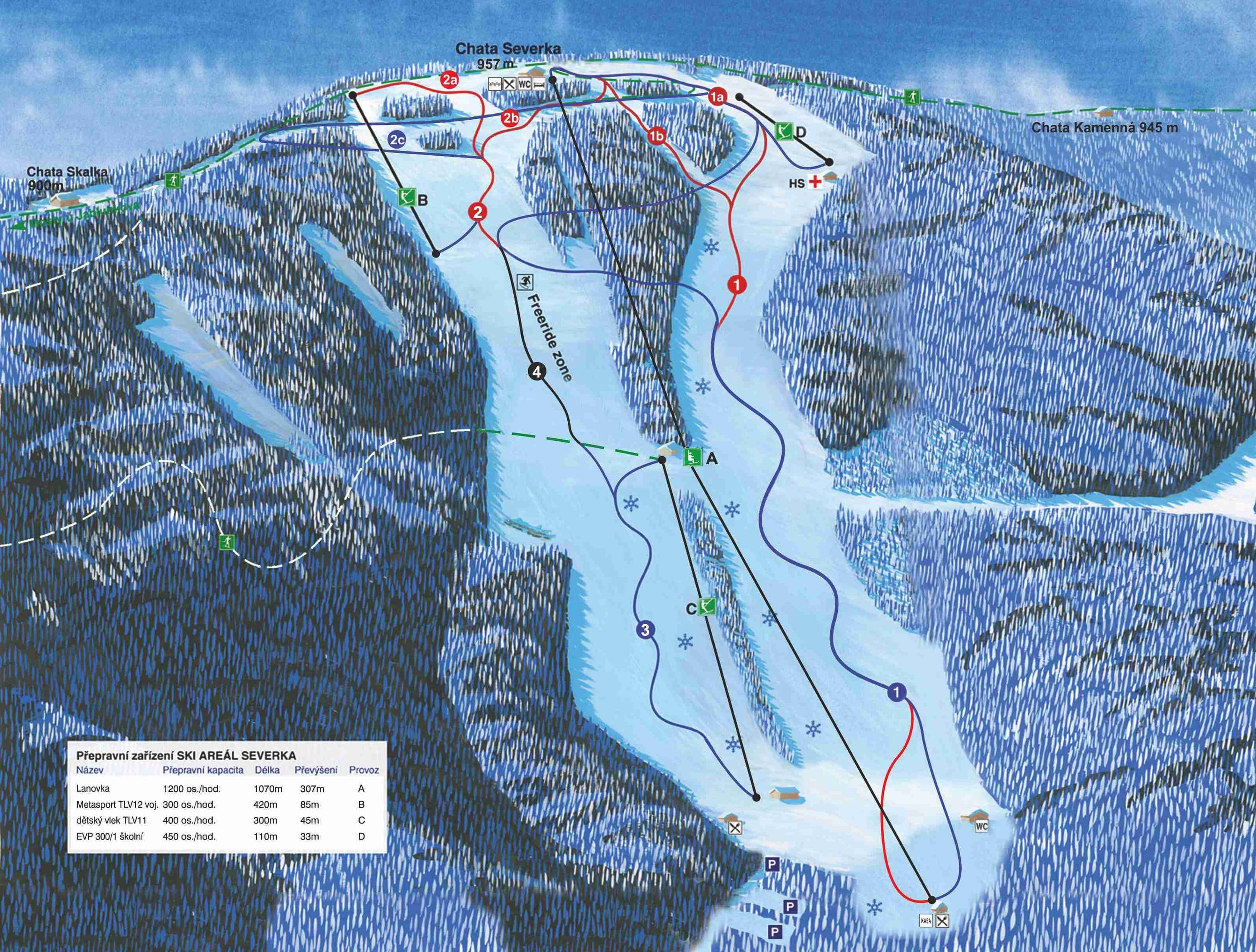 Severka – Dolní Lomná trail map