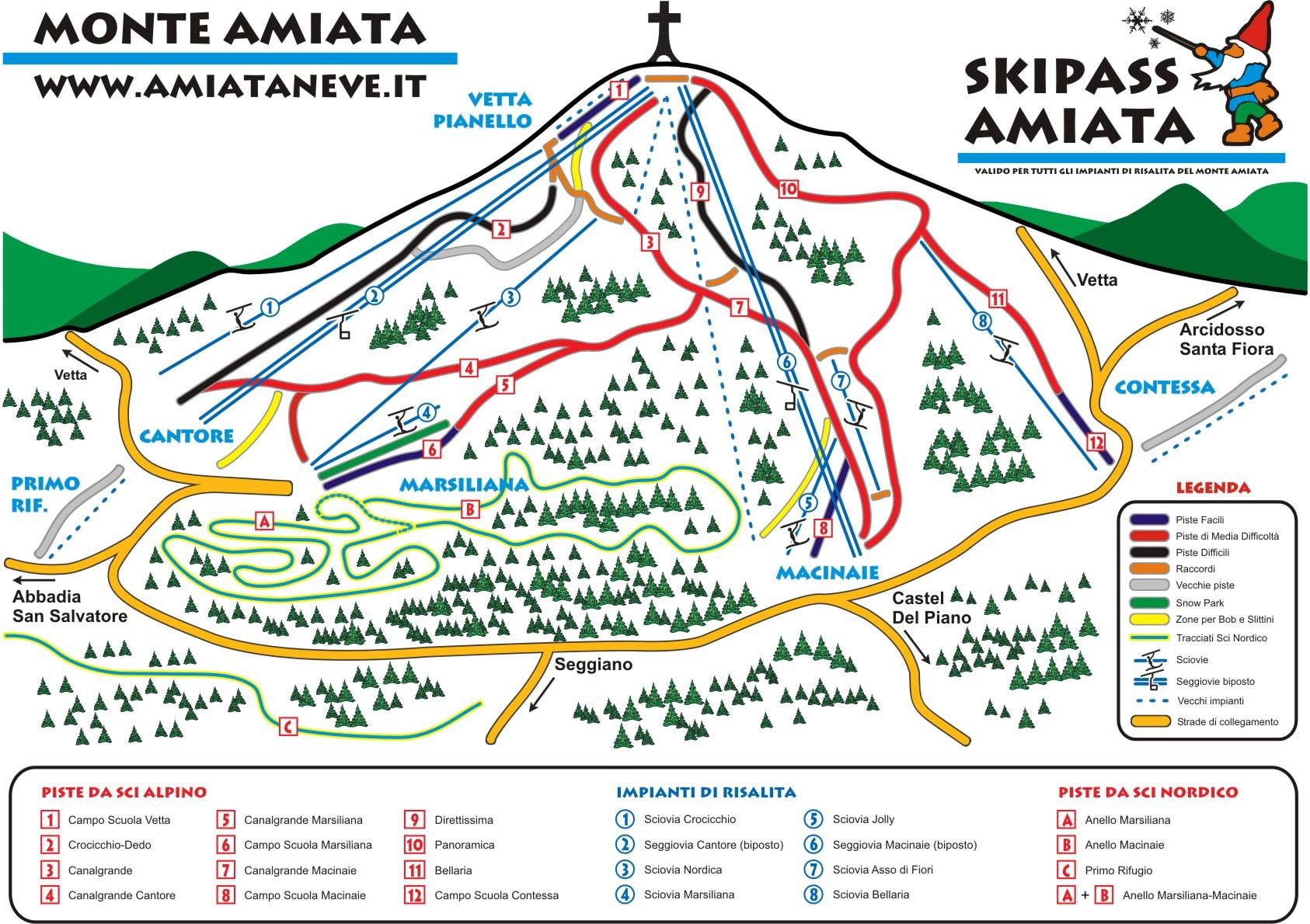 Monte Amiata trail map