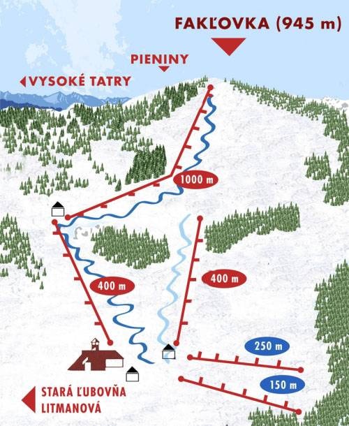 Litmanová – Fakľovka trail map