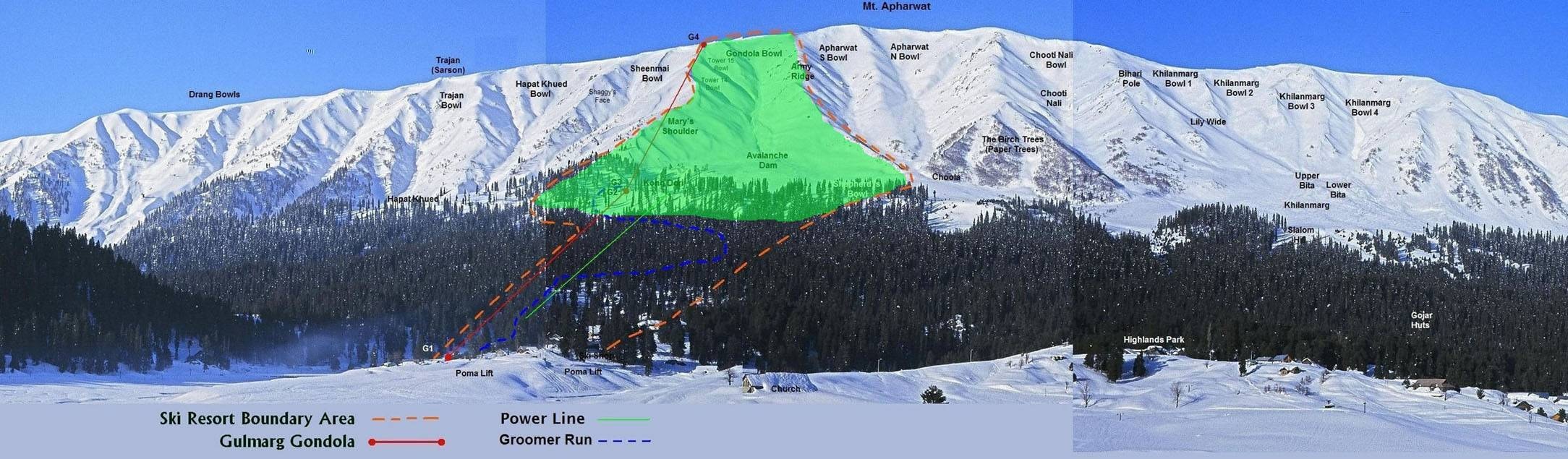 Gulmarg (Kongdoori-Apharwat) trail map