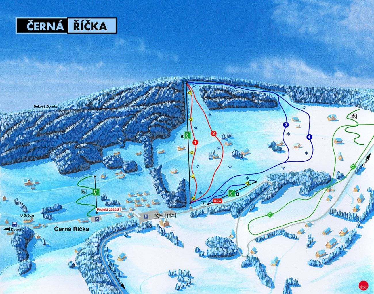 Černá Říčka trail map