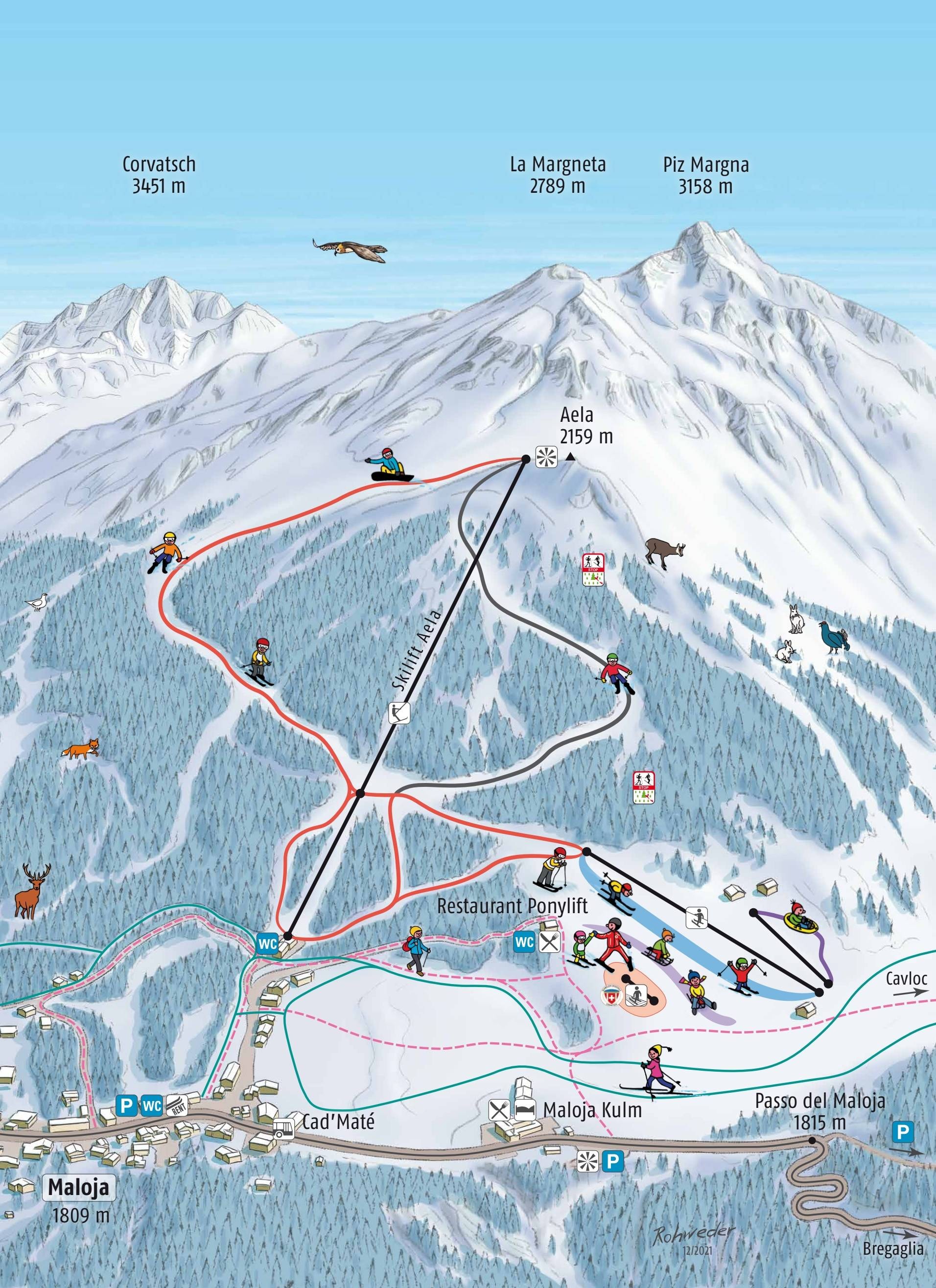 Aela – Maloja trail map