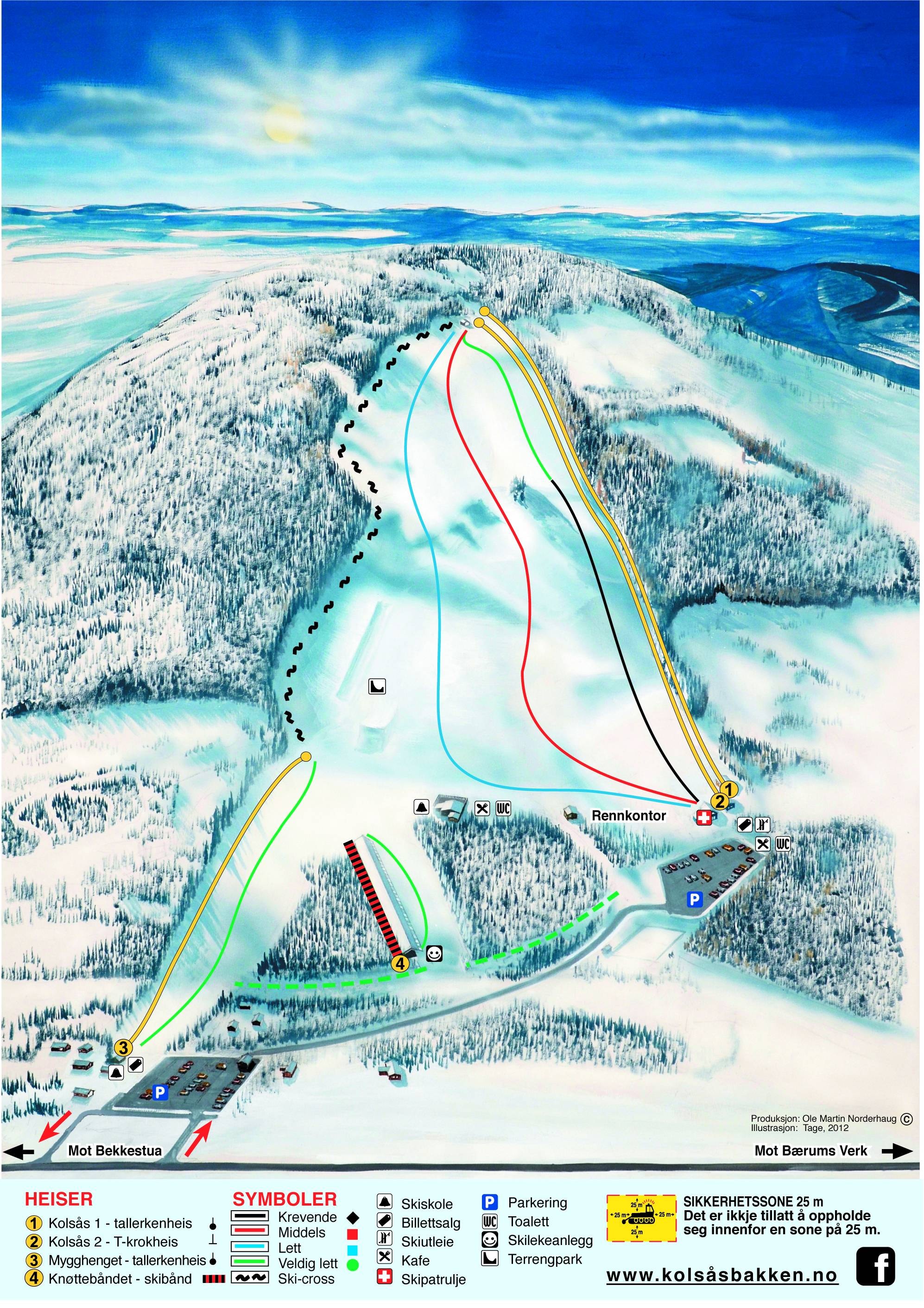 Kolsås Skisenter trail map