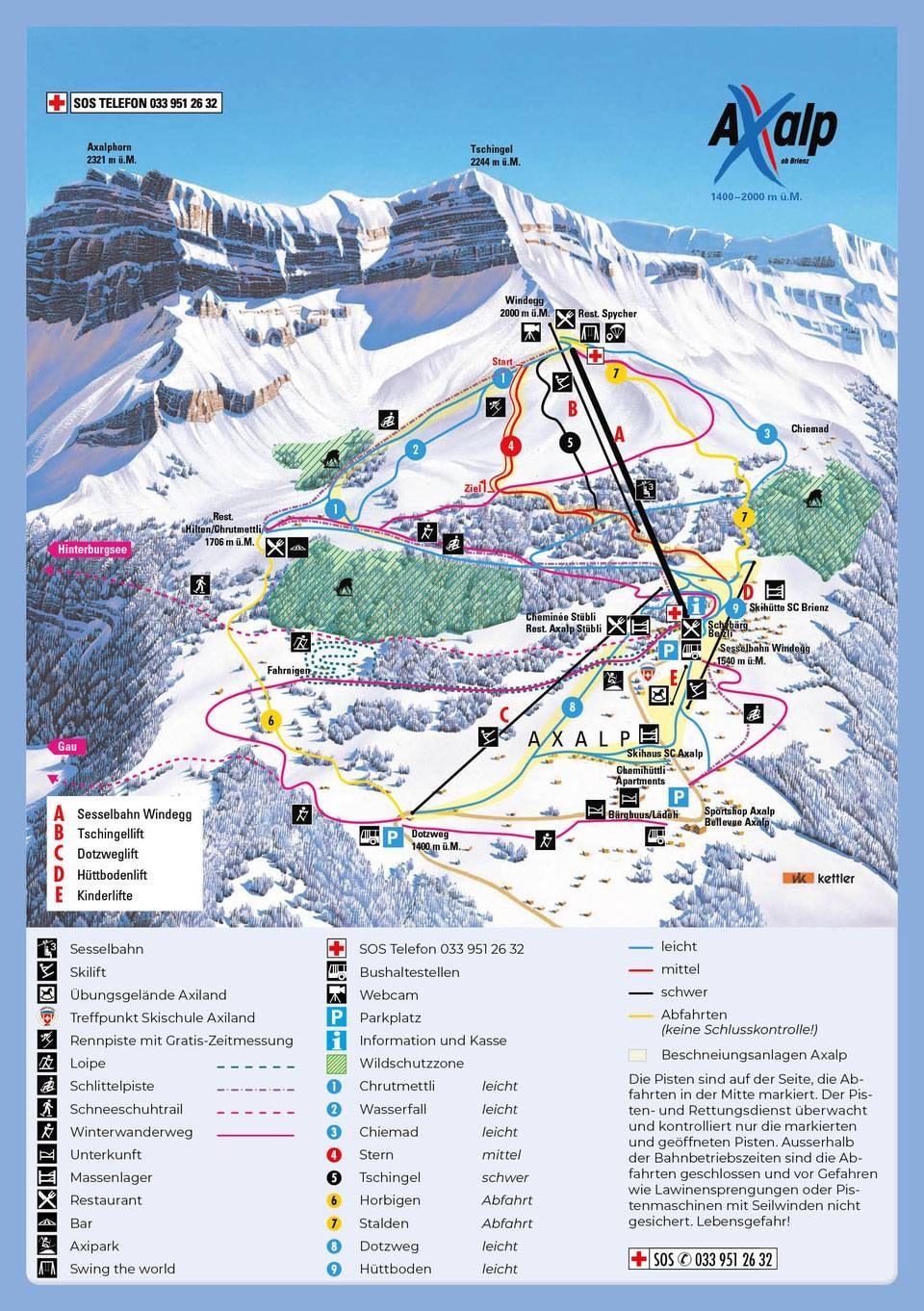 Axalp ob Brienz trail map