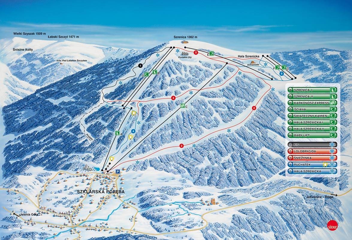 Szklarska Poręba – Szrenica trail map