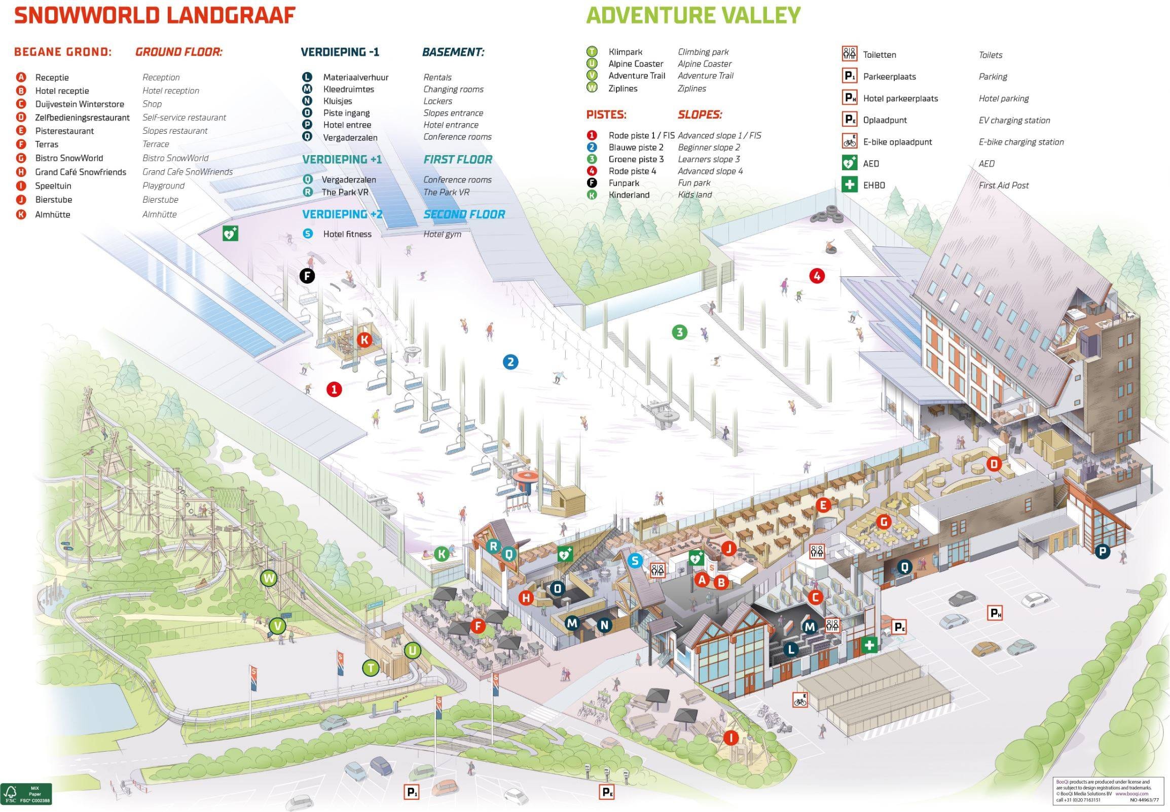 Indoor ski area SnowWorld Landgraaf trail map
