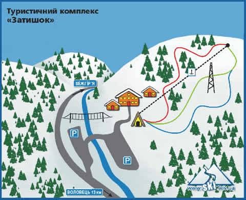 Zatyshok trail map