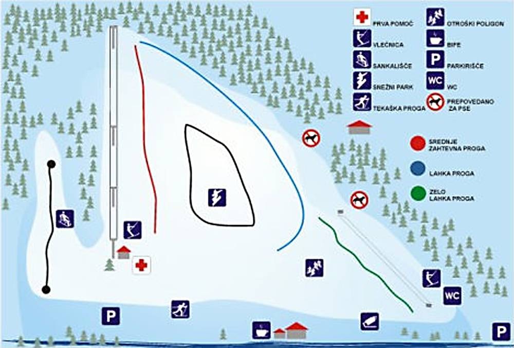Smučišče Kotlje trail map