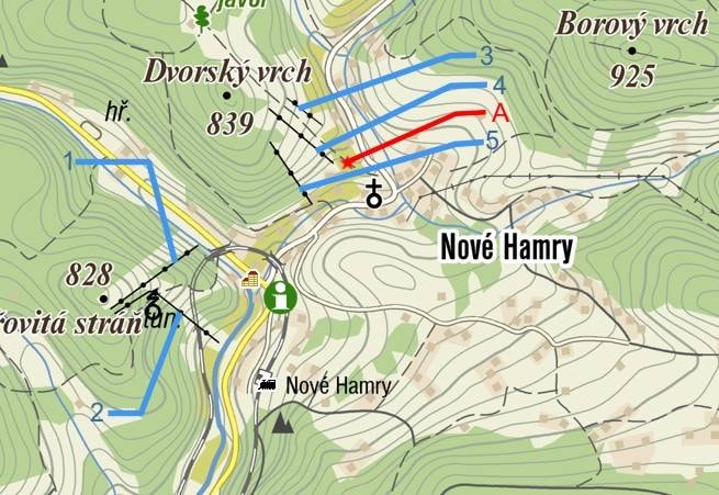 Nad Kostelem – Nové Hamry trail map