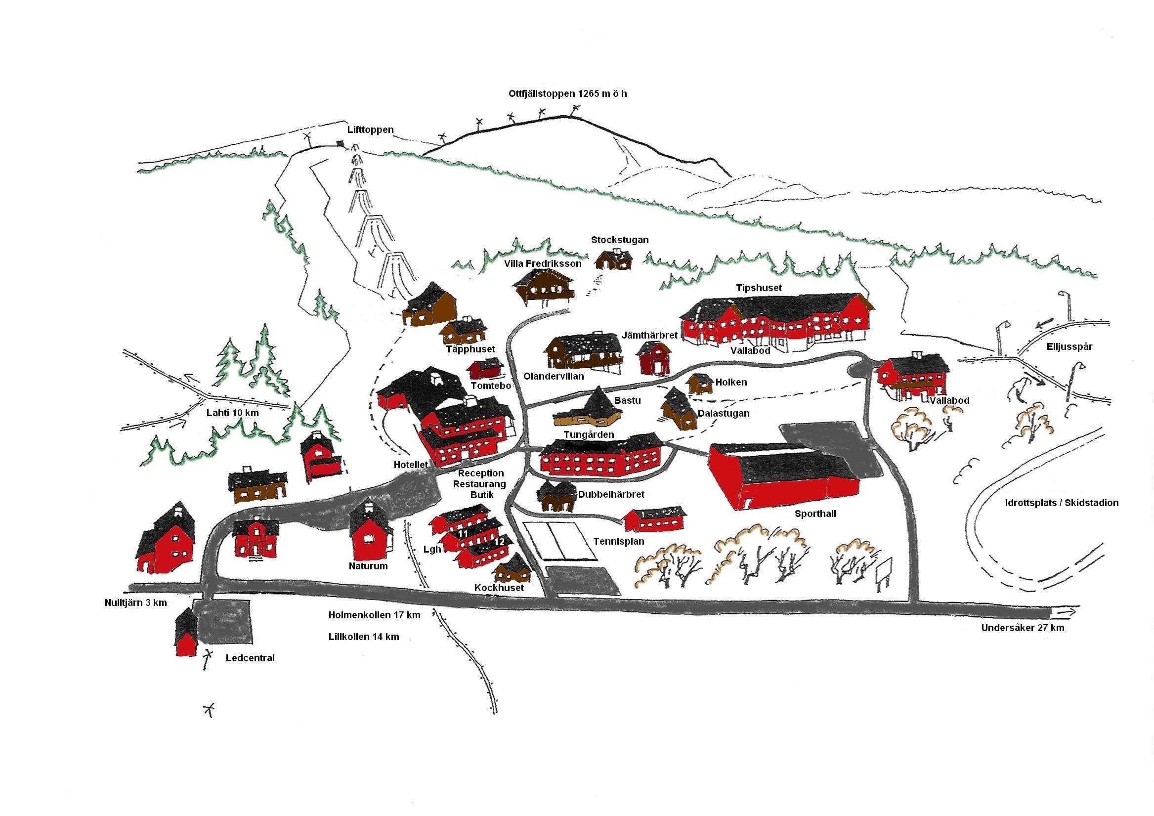 Vålådalens Fjällstation trail map