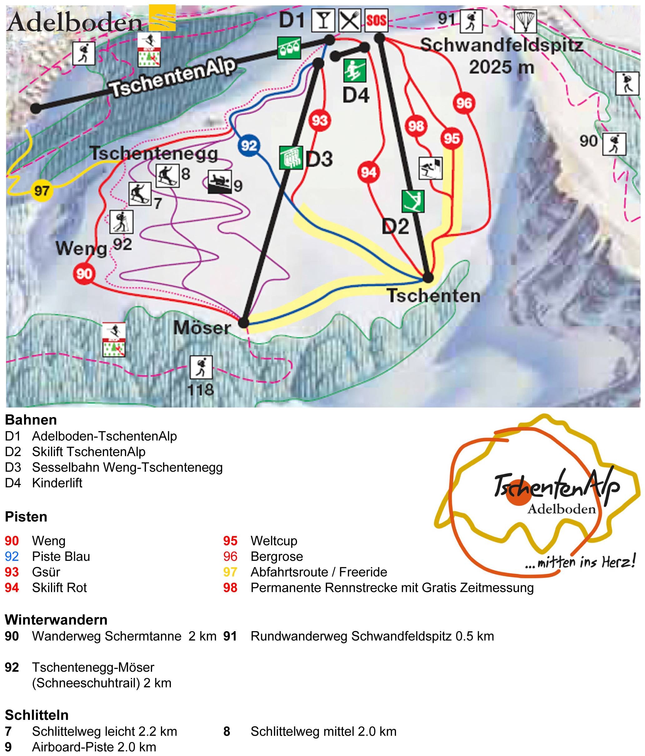 TschentenAlp – Adelboden trail map
