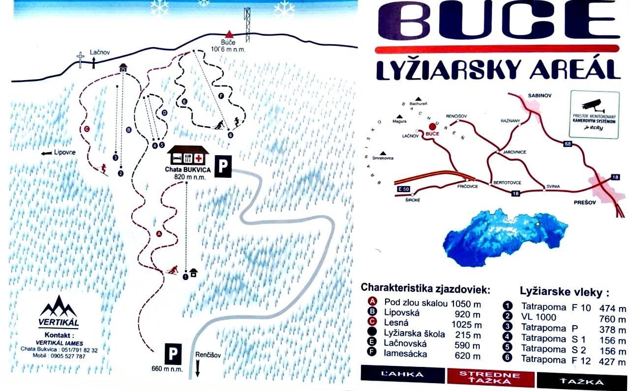 Búče – Renčišov trail map