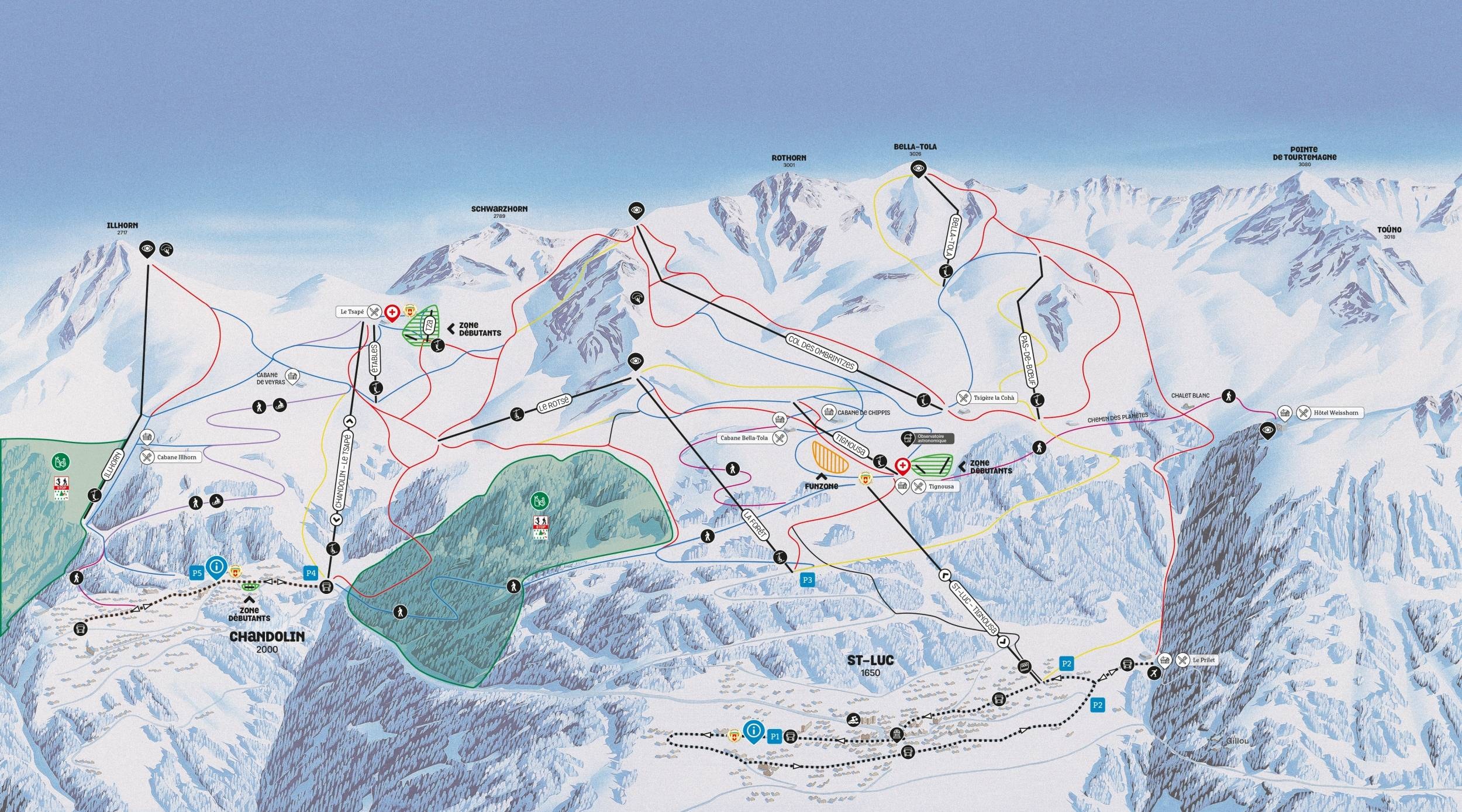 Saint Luc/Chandolin (Anniviers) trail map