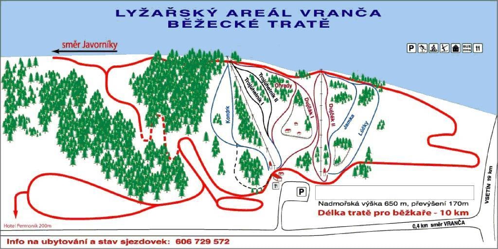 Vranča trail map
