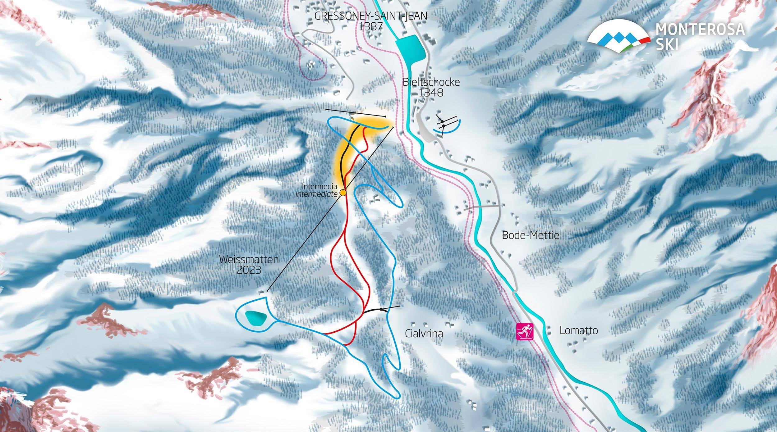 Gressoney-Saint-Jean – Weissmatten trail map