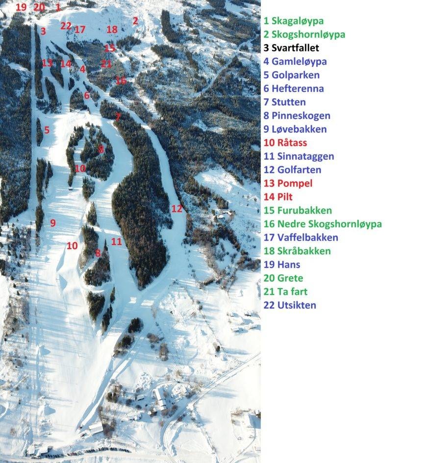 Gol Skisenter – Skagahøgdi trail map